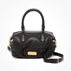 Marc by Marc Jacobs New Q Small Legend Black Leather Satchel Shoulder Bag